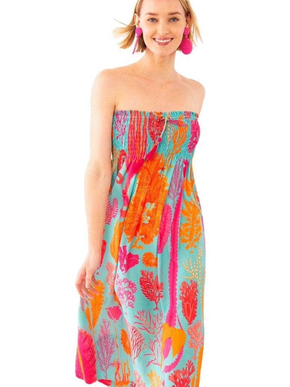 Gretchen Scott Haight Ashbury Sea Sway Print Beach Dress
